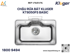 Chậu rửa bát 1 hố Kluger KT8050FS Basic - Inox POSCO 304 - LINEN dập nổi chống xước